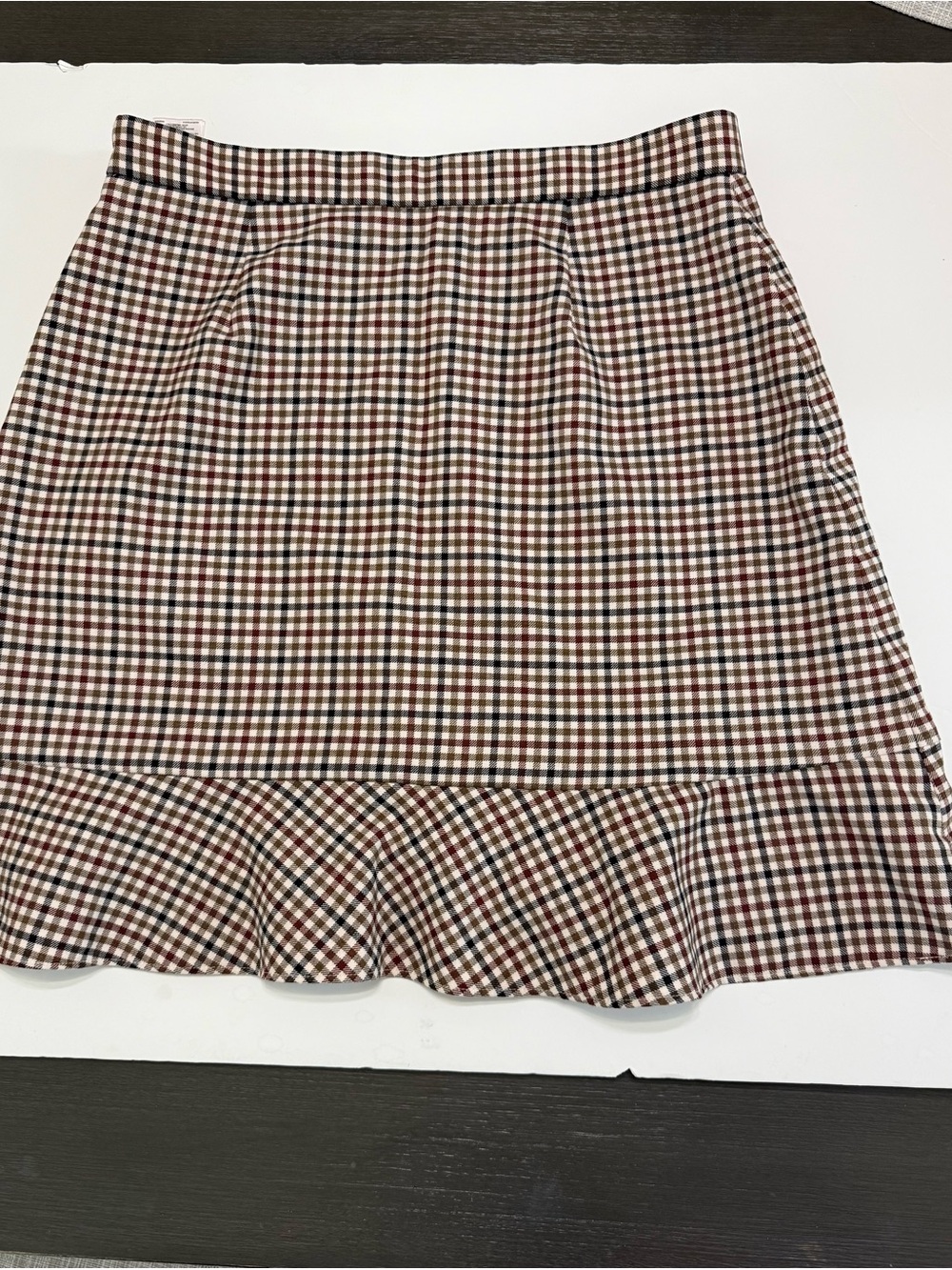 Brooks Brothers Gingham Mini Skirt in Brown, Black & White - Picture 2 of 10